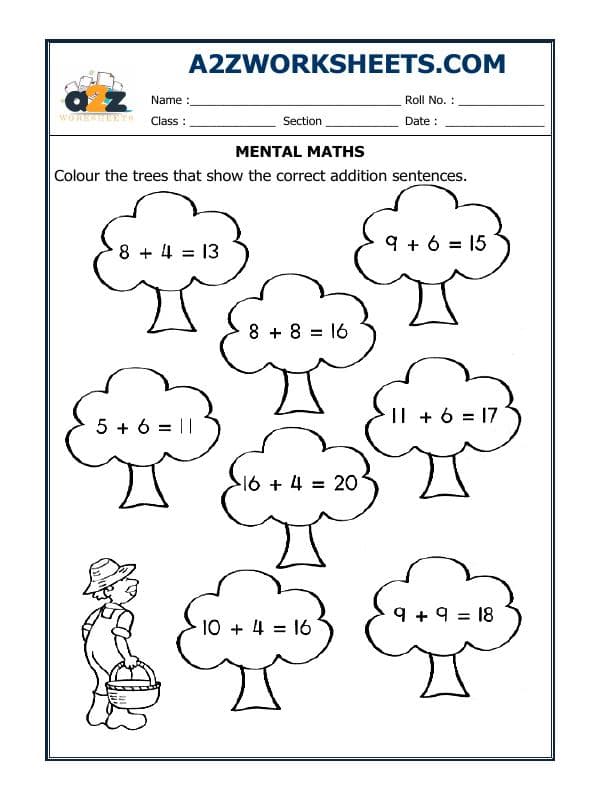 A2ZWorksheets:Maths-Addition-Mental Maths - 02