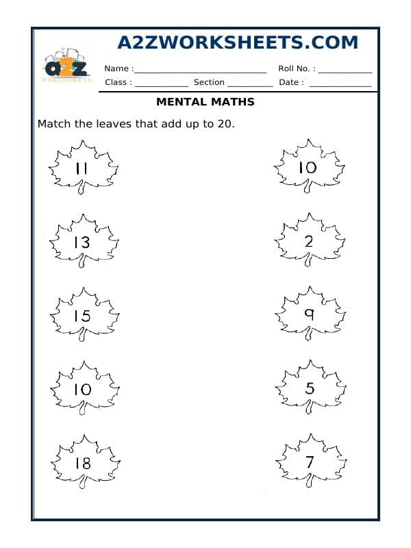 A2ZWorksheets:Maths-Addition-Mental Maths - 03