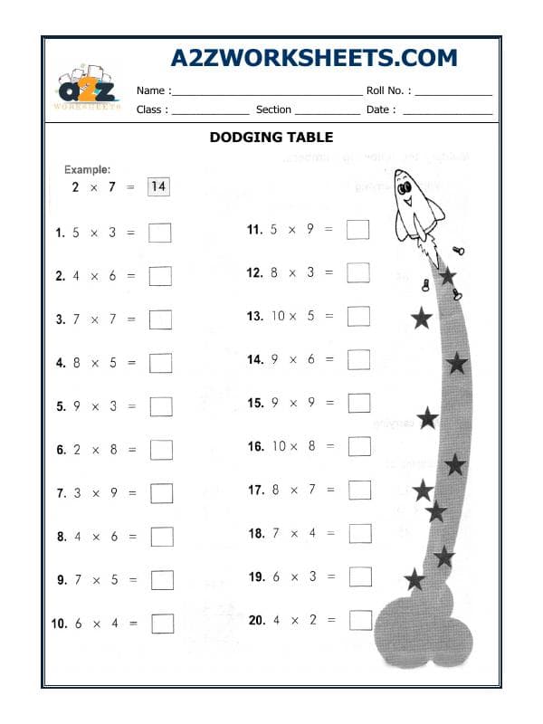 A2ZWorksheets:Maths-Multiplication-Dodging Table-16