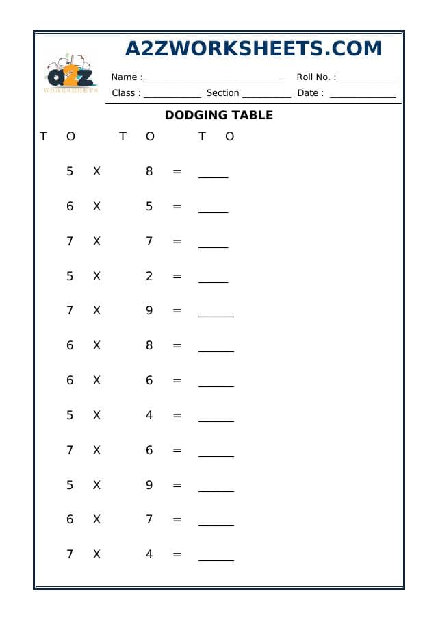 A2ZWorksheets:Maths-Multiplication-Dodging Table-18