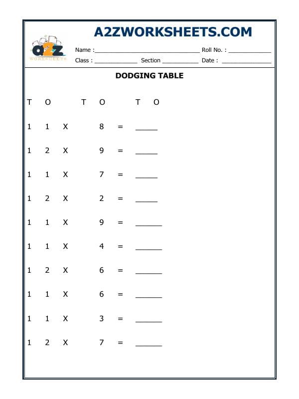 A2ZWorksheets:Maths-Multiplication-Dodging Table-20
