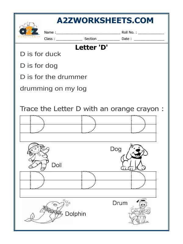 Trace The Letter D