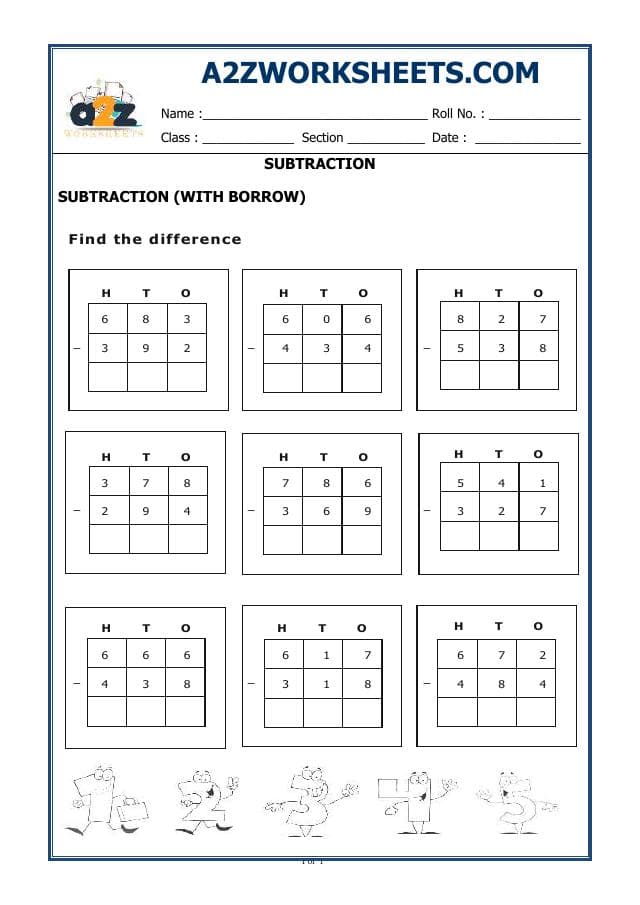 A2ZWorksheets:Maths-Subtraction-Subtraction-04