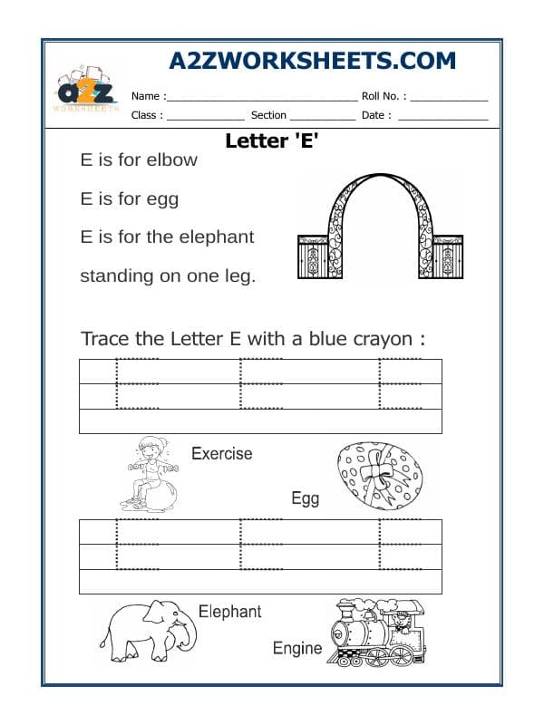 Trace The Letter E