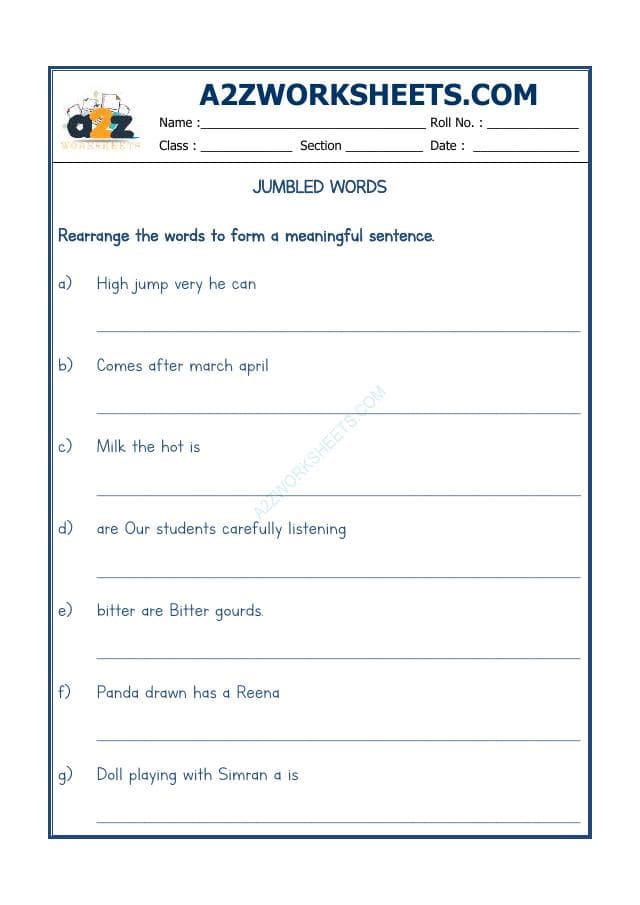 A2ZWorksheets:English-Grammar-Jumbled Words-06