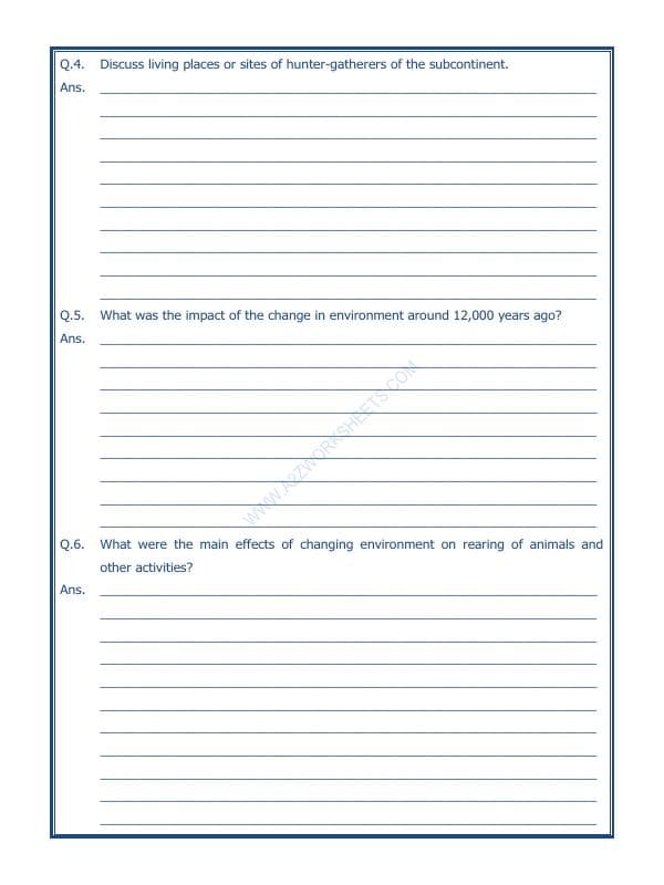 A2ZWorksheets:General Awareness-Our History and Heritage-On The Trial Of The Earliest People-10