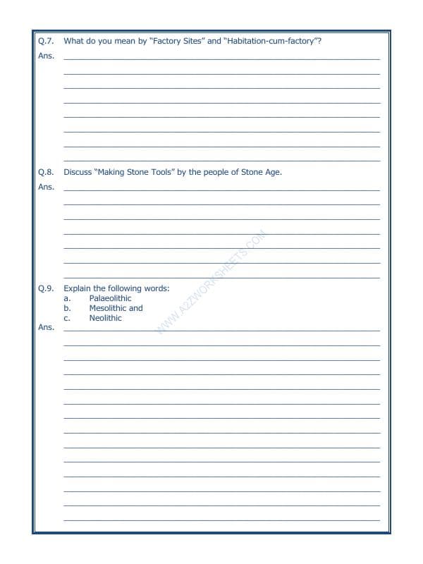 A2ZWorksheets:General Awareness-Our History and Heritage-On The Trial Of The Earliest People-10