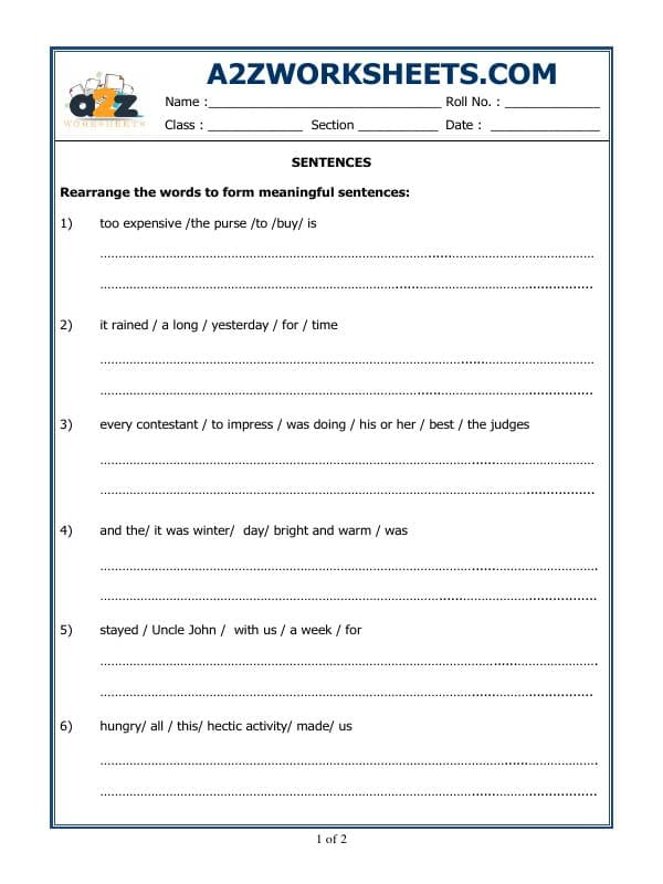 A2ZWorksheets:English-Grammar-Sentences-02