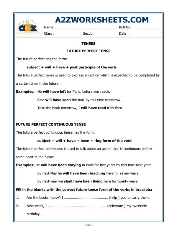 A2ZWorksheets:English-Grammar-Tenses-07
