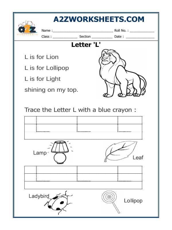 Trace The Letter L