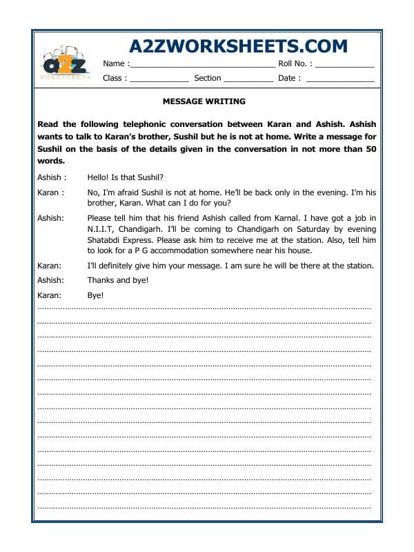 A2ZWorksheets:English-Writing-Message Writing-04