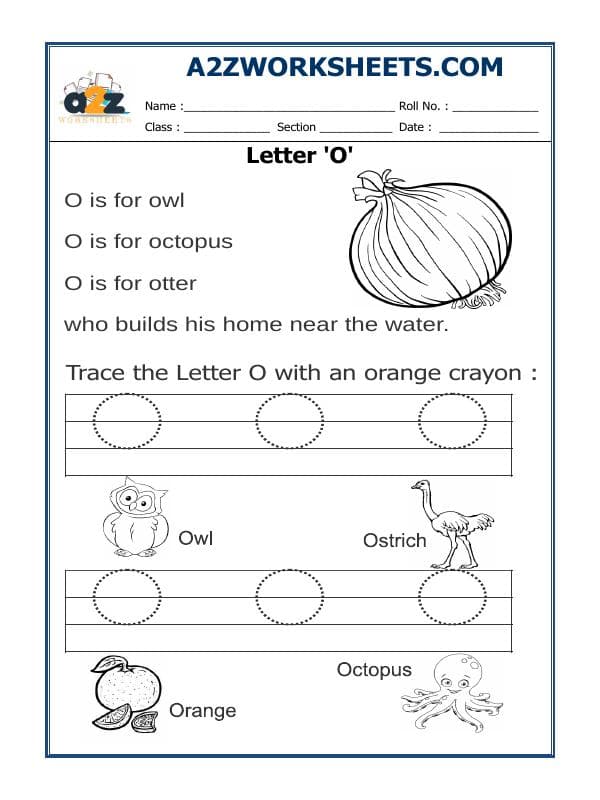 Trace The Letter O