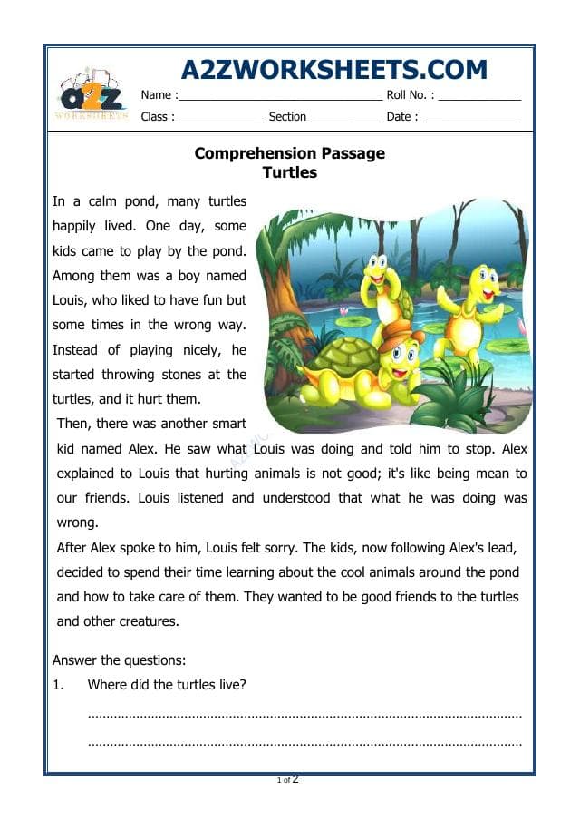 A2ZWorksheets:English-Reading-Comprehension Passage-32