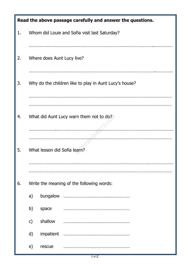 A2ZWorksheets:English-Reading-Comprehension Passage-33