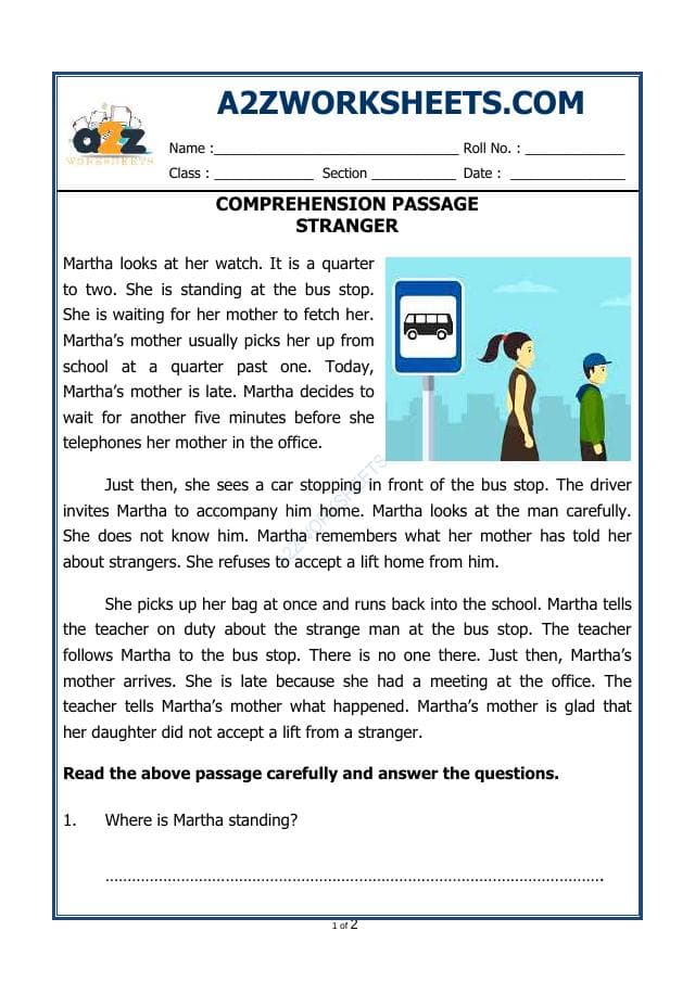 A2ZWorksheets:English-Reading-Comprehension Passage-34