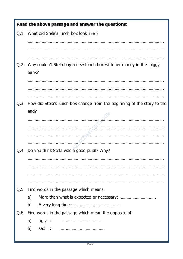 A2ZWorksheets:English-Reading-Comprehension Passage-38