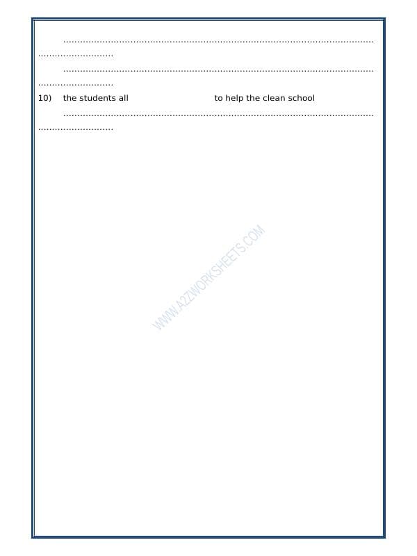 A2ZWorksheets:English-Grammar-Sentence-02 (Exercise)