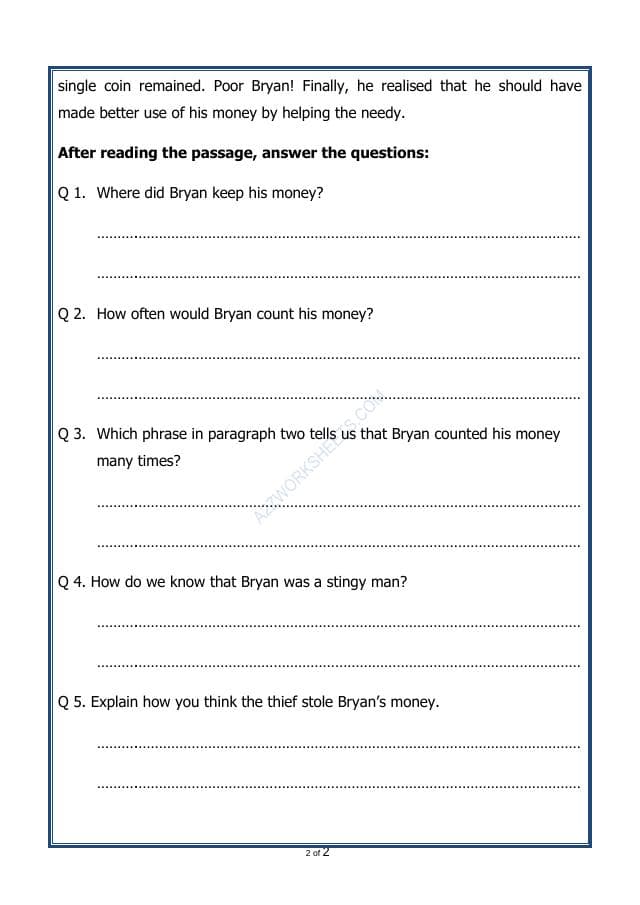 A2ZWorksheets:English-Reading-Comprehension Passage-43