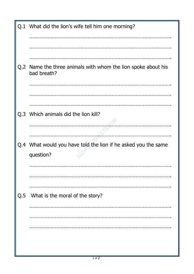 A2ZWorksheets:English-Reading-Comprehension Passage-44