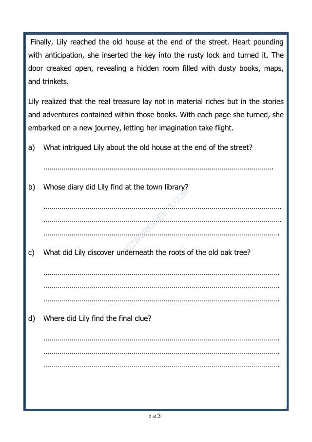 A2ZWorksheets:English-Reading-Comprehension Passage-45