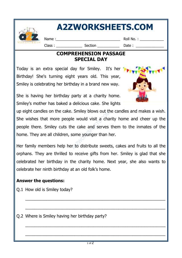 A2ZWorksheets:English-Reading-Comprehension Passage-51