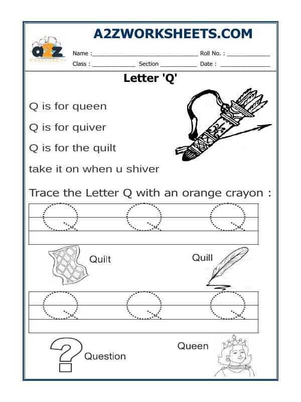 Trace The Letter Q