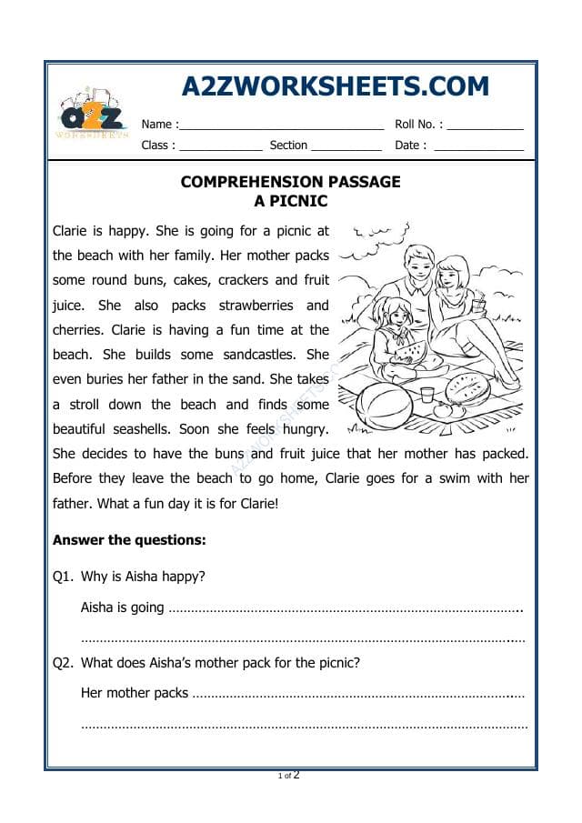 A2ZWorksheets:English-Reading-Comprehension Passage-54