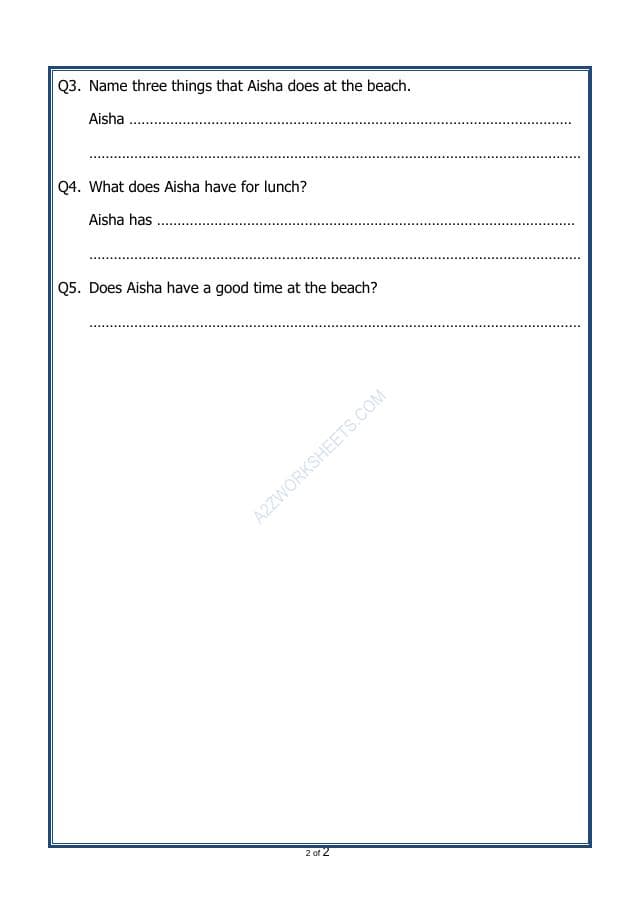 A2ZWorksheets:English-Reading-Comprehension Passage-54
