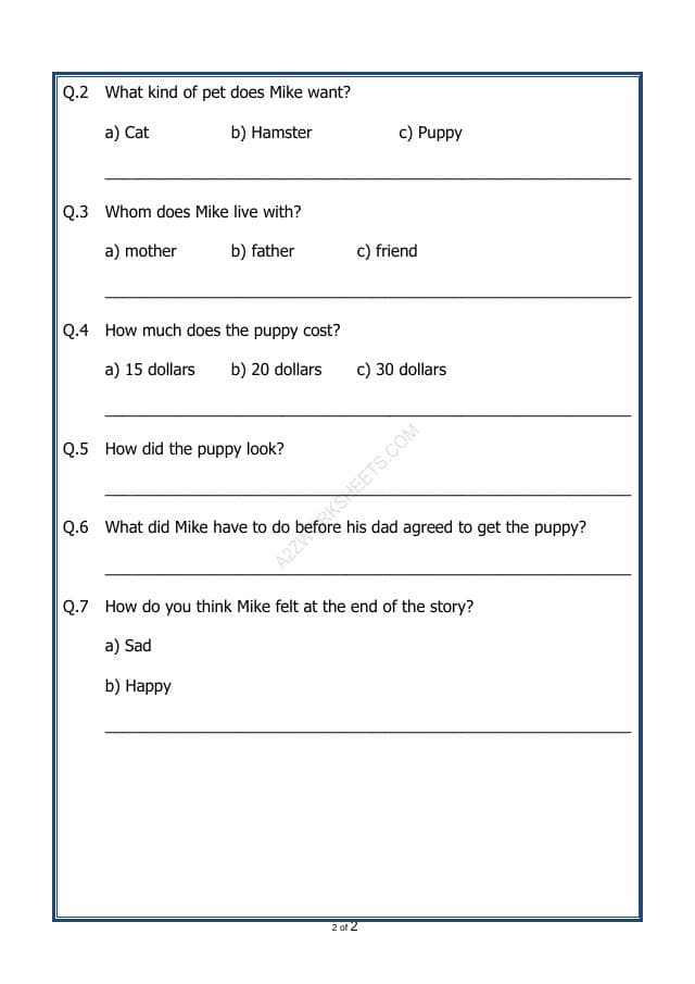 A2ZWorksheets:English-Reading-Comprehension Passage-41