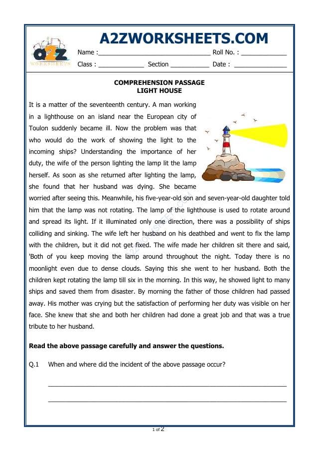 A2ZWorksheets:English-Reading-Comprehension Passage-31