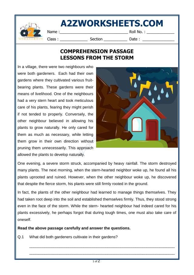 A2ZWorksheets:English-Reading-Comprehension Passage-32