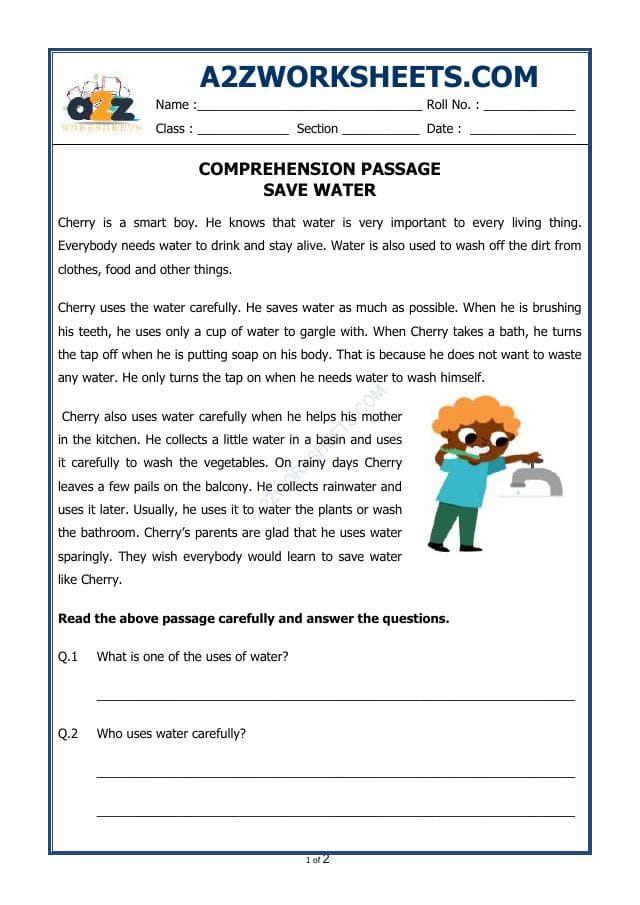 A2ZWorksheets:English-Reading-Comprehension Passage-35