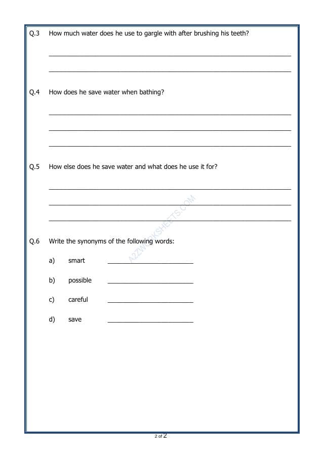 A2ZWorksheets:English-Reading-Comprehension Passage-35