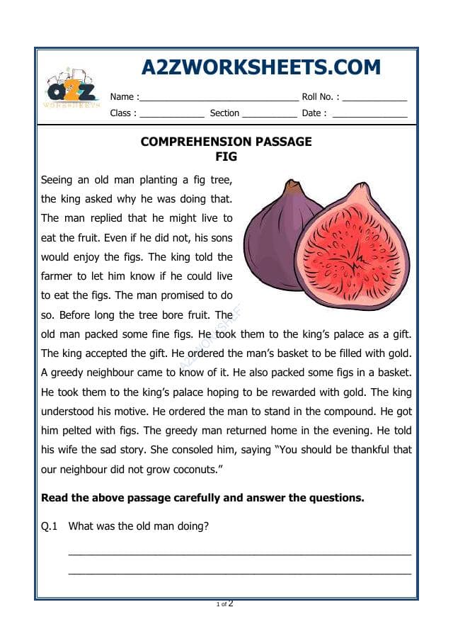 A2ZWorksheets:English-Reading-Comprehension Passage-38