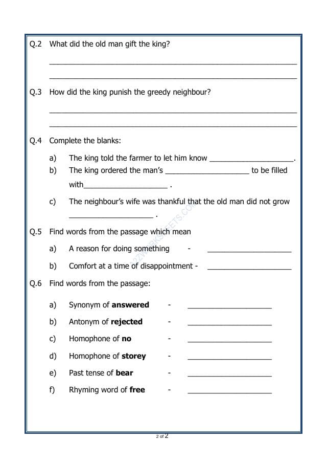 A2ZWorksheets:English-Reading-Comprehension Passage-38