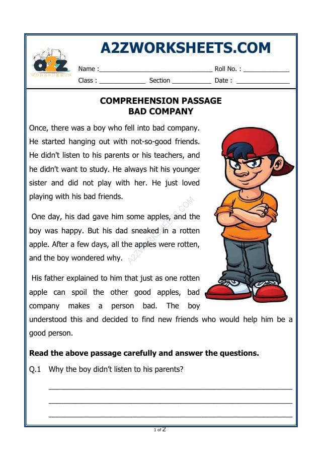 A2ZWorksheets:English-Reading-Comprehension Passage-39