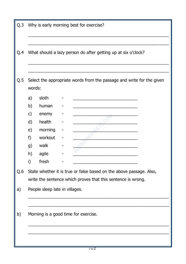 A2ZWorksheets:English-Reading-Comprehension Passage-40