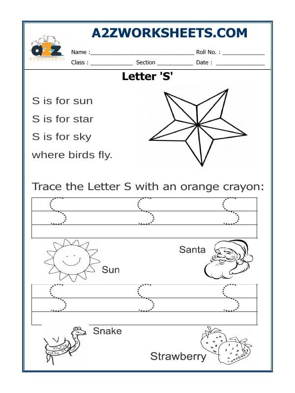 Trace The Letter S