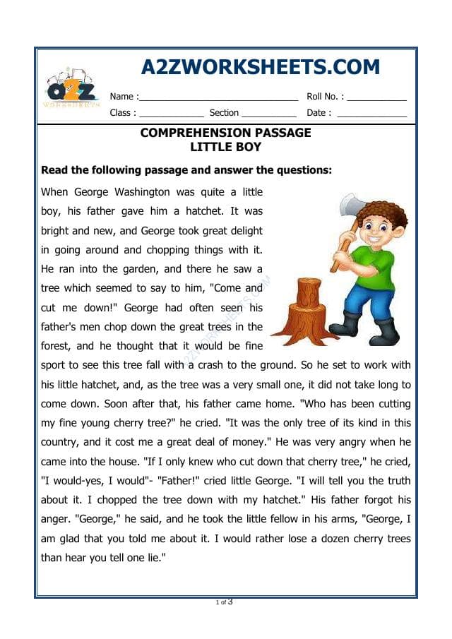 A2ZWorksheets:English-Reading-Comprehension Passage-46