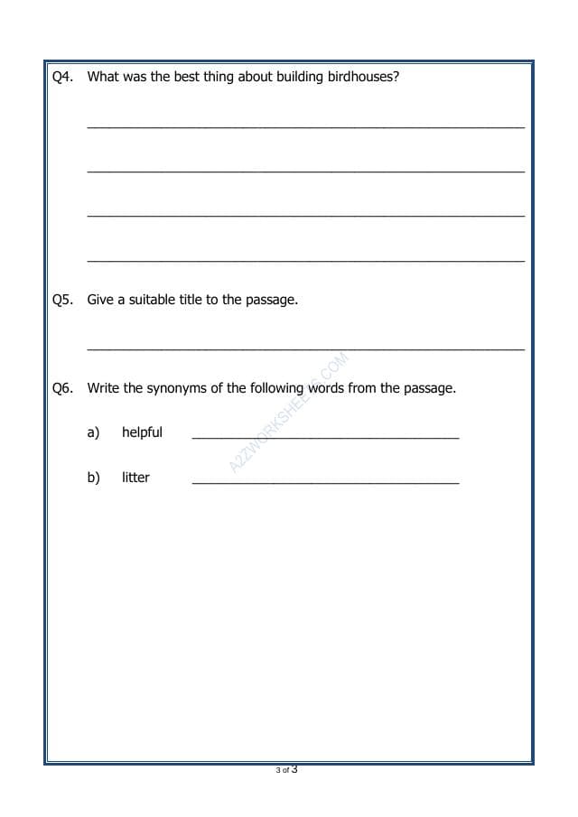 A2ZWorksheets:English-Reading-Comprehension Passage-51