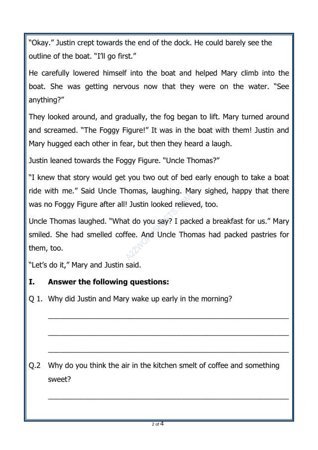 A2ZWorksheets:English-Reading-Comprehension Passage-40