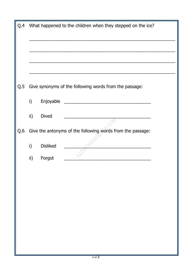 A2ZWorksheets:English-Reading-Comprehension Passage-41