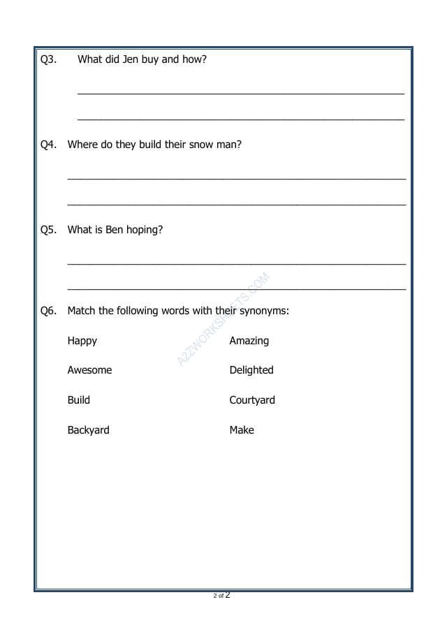 A2ZWorksheets:English-Reading-Comprehension Passage-58