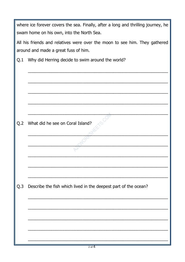 A2ZWorksheets:English-Reading-Comprehension Passage-42