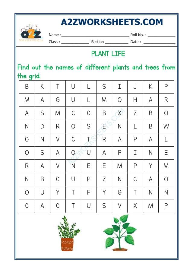 A2ZWorksheets:Science-Plants and Living Organisms-Class-I-Plants Life-07