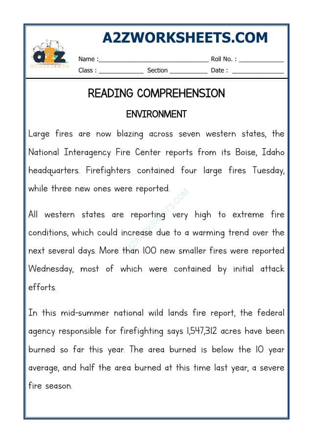 A2ZWorksheets:English-Reading-Comprehension Passage-43