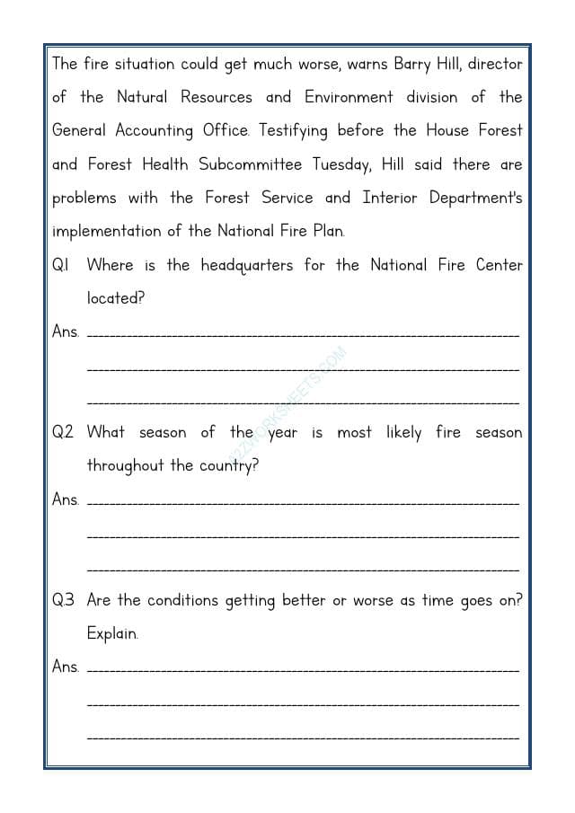 A2ZWorksheets:English-Reading-Comprehension Passage-43