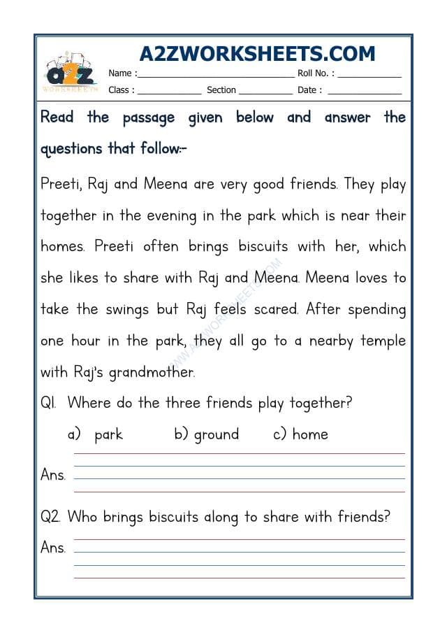 A2ZWorksheets:English-Reading-English Reading Comprehension-03