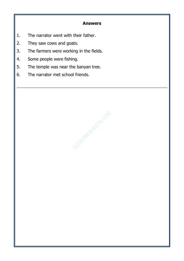 A2ZWorksheets:Science-Humans-Tour Around My Village