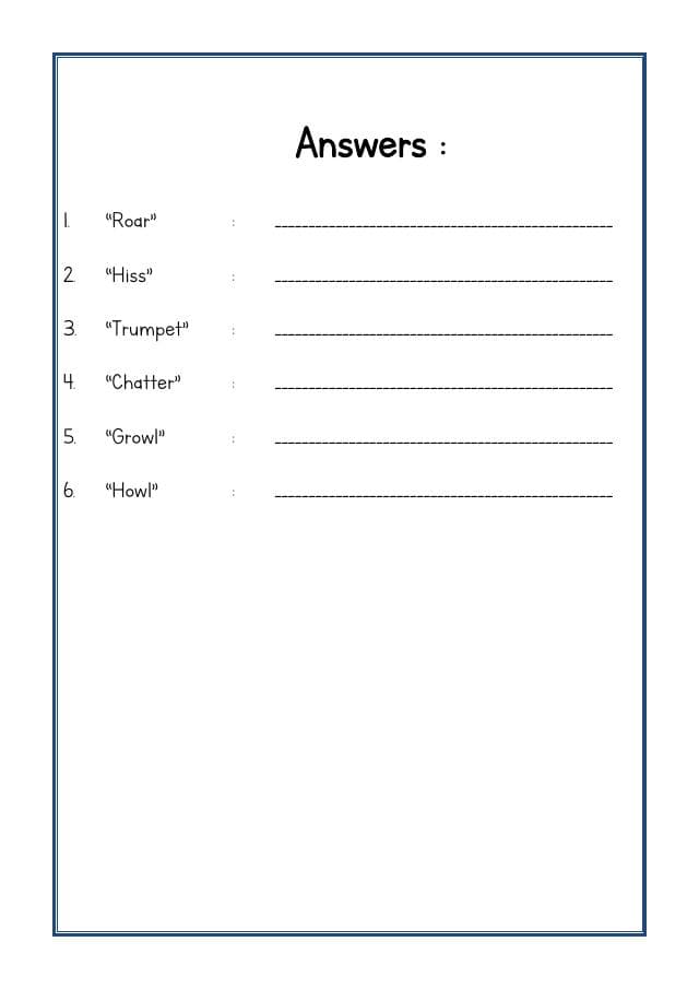 A2ZWorksheets:Science-Animals-Sound Safari Wild Animals